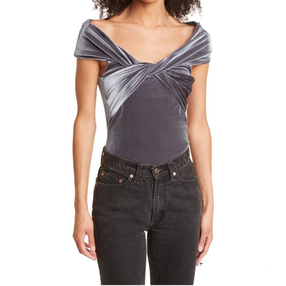 ALIX NYC Grove Twisted Bodysuit silver